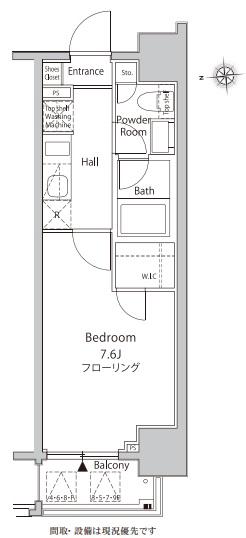 カーサスプレンディッド新宿御苑(1K/5階)の間取り写真