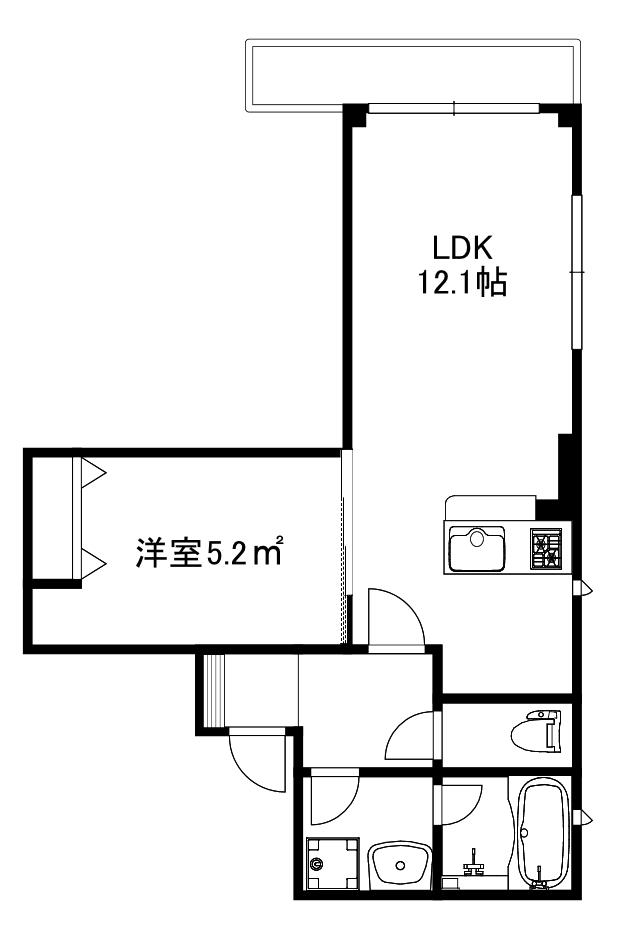 ボナクオリアXX市川南(1LDK/3階)の間取り写真