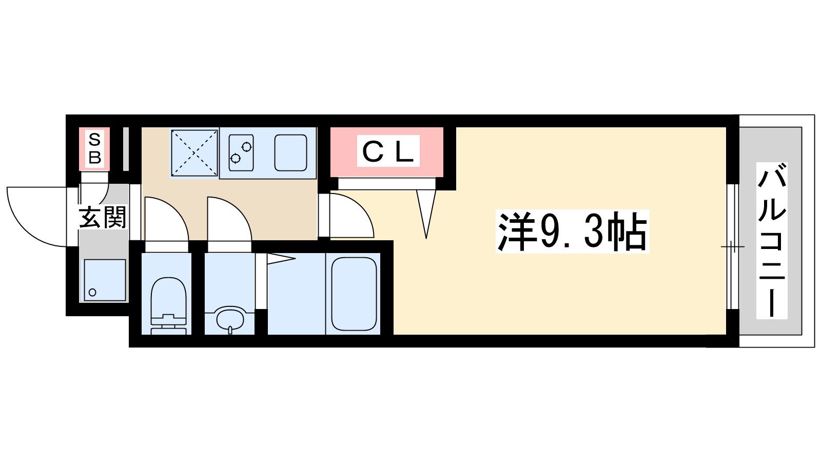 ラグゼ淡路(1K/6階)の間取り写真