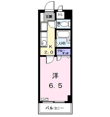 プラティークあらこ(1K/3階)の間取り写真