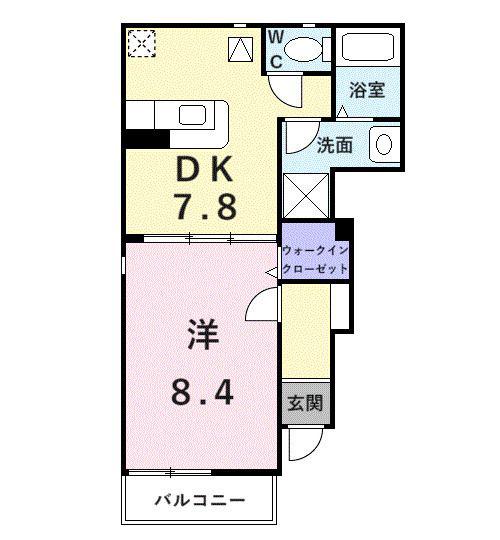 リバーサイドTSUMURA2(1DK/1階)の間取り写真