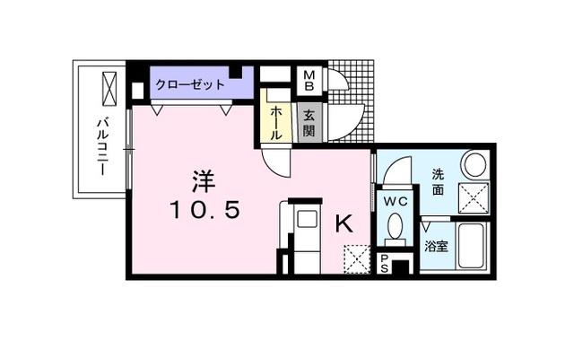 カーサ フィオーレ(1K/3階)の間取り写真