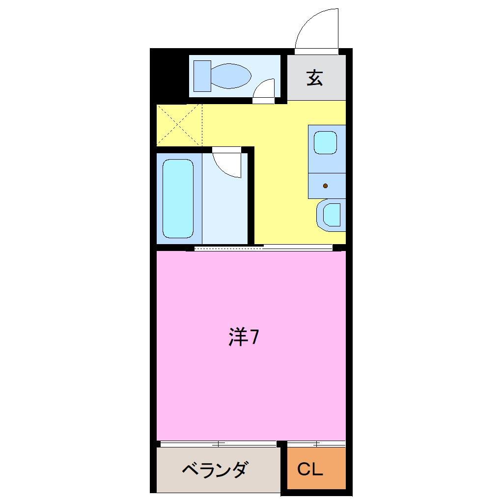LA・FORT(1K/3階)の間取り写真