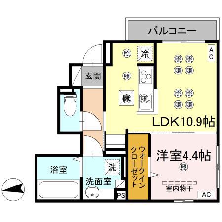 M-ONE丸の内(1LDK/1階)の間取り写真
