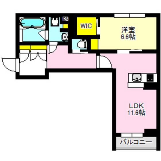 ララテラス(1LDK/1階)の間取り写真