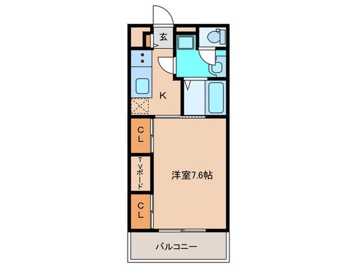 FERIO高松(1K/2階)の間取り写真
