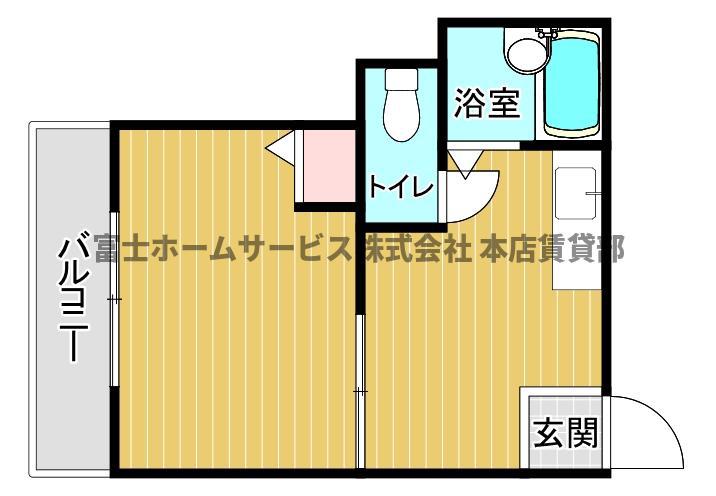 ハーベスト長居(1K/2階)の間取り写真