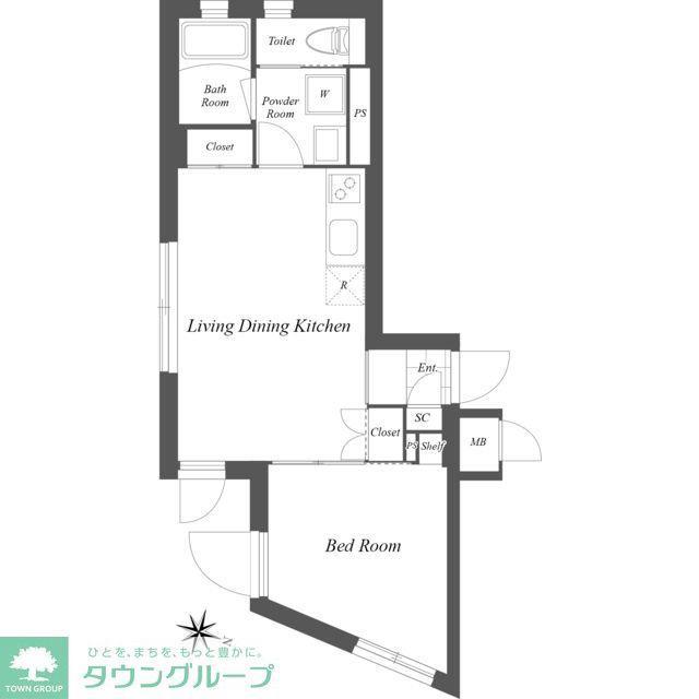 ASTILE西新宿(1LDK/4階)の間取り写真