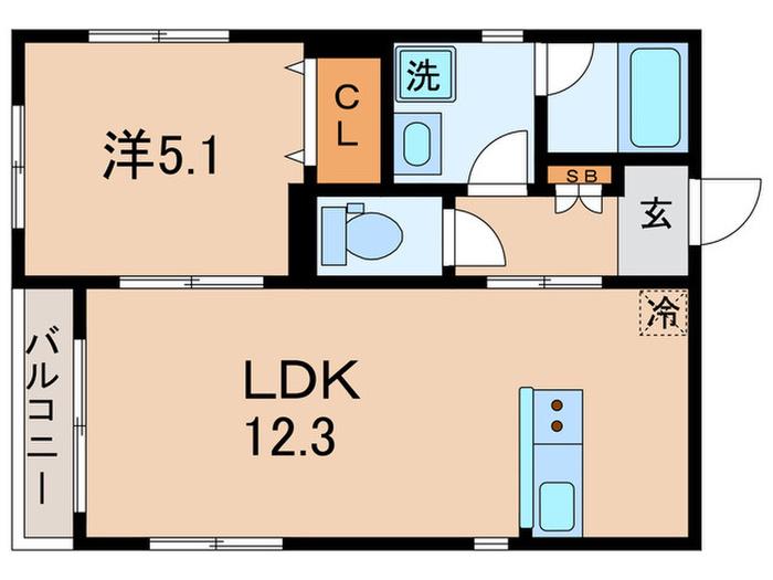 クレールメゾン(1LDK/2階)の間取り写真