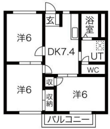 メゾン白国2号(3DK/2階)の間取り写真