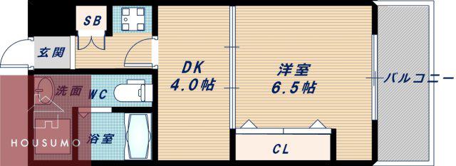アーキグレイス新大阪(1DK/2階)の間取り写真