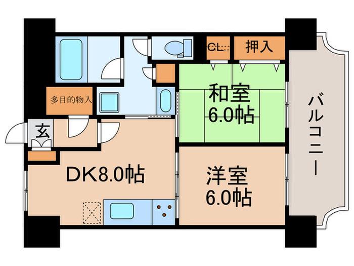 グリーンハイツ金町(2DK/3階)の間取り写真