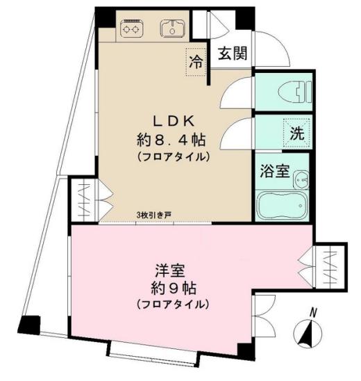 アヴァンス目黒(1LDK/3階)の間取り写真