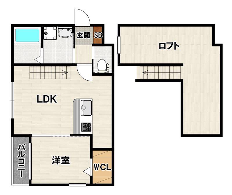 NEXSTAGE I(1LDK/2階)の間取り写真