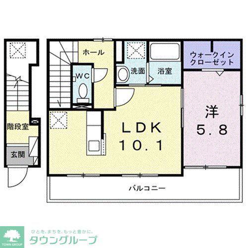 さくらガーデン(1LDK/2階)の間取り写真