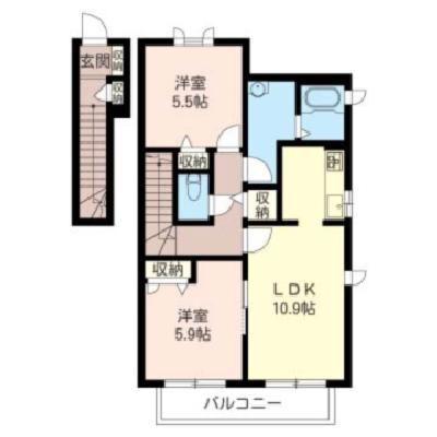 代官スプリングスC(2LDK/2階)の間取り写真