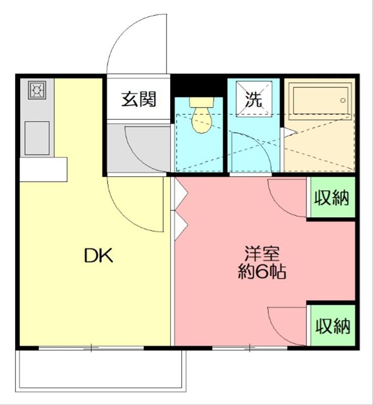 フジパレス湘南五番館(1DK/1階)の間取り写真