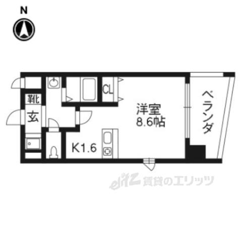 プレサンス京都烏丸NEXT(1K/8階)の間取り写真