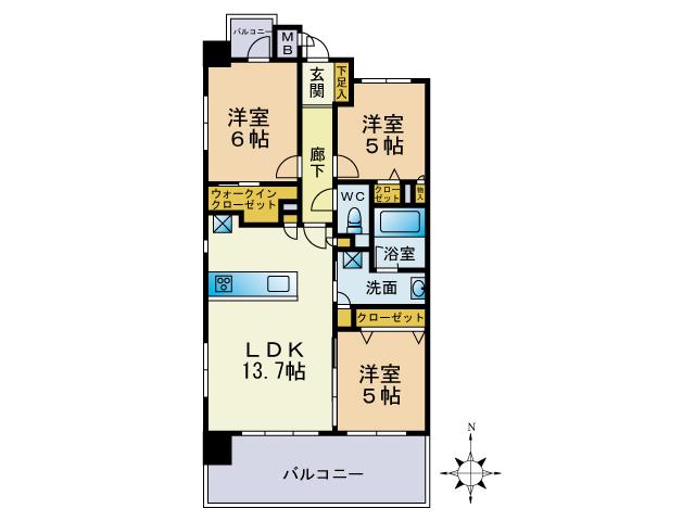 サンエクステリア24(3LDK/3階)の間取り写真