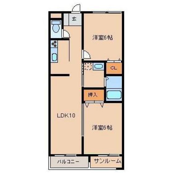 TBパラッツォ(2LDK/2階)の間取り写真