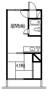 レオナ宮下(1DK/4階)の間取り写真