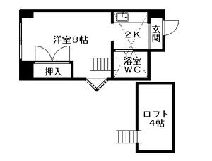 クィーン南5条(1K/8階)の間取り写真