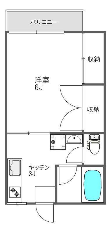 サンフラット(1K/2階)の間取り写真