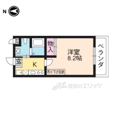 LS堀川(1K/2階)の間取り写真