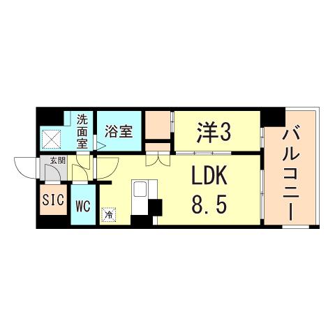 アーバンパーク御幣島(1LDK/10階)の間取り写真