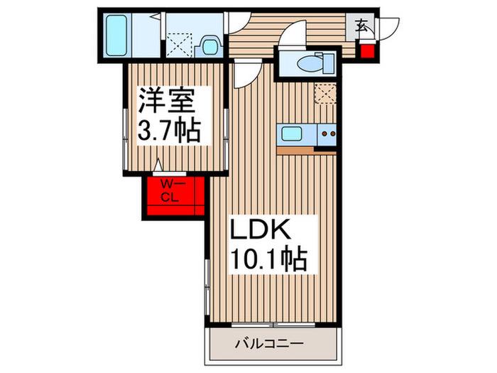 川口市鳩ケ谷緑町1丁目I(1LDK/3階)の間取り写真