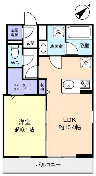 D-MARRONNIER(1LDK/2階)の間取り写真
