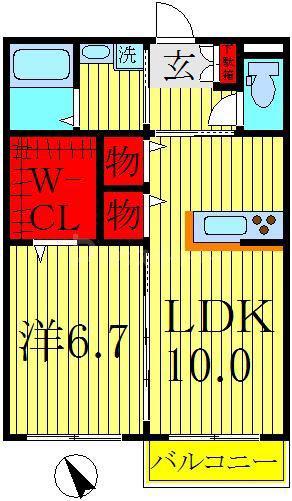サンフローラ・エフⅡ(1LDK/1階)の間取り写真