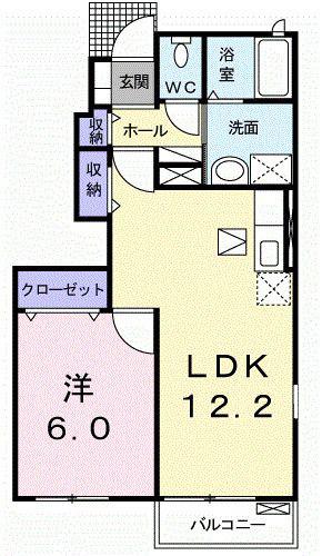 ターキ-(1LDK/1階)の間取り写真
