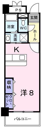 グリシーナトーレ(1K/3階)の間取り写真