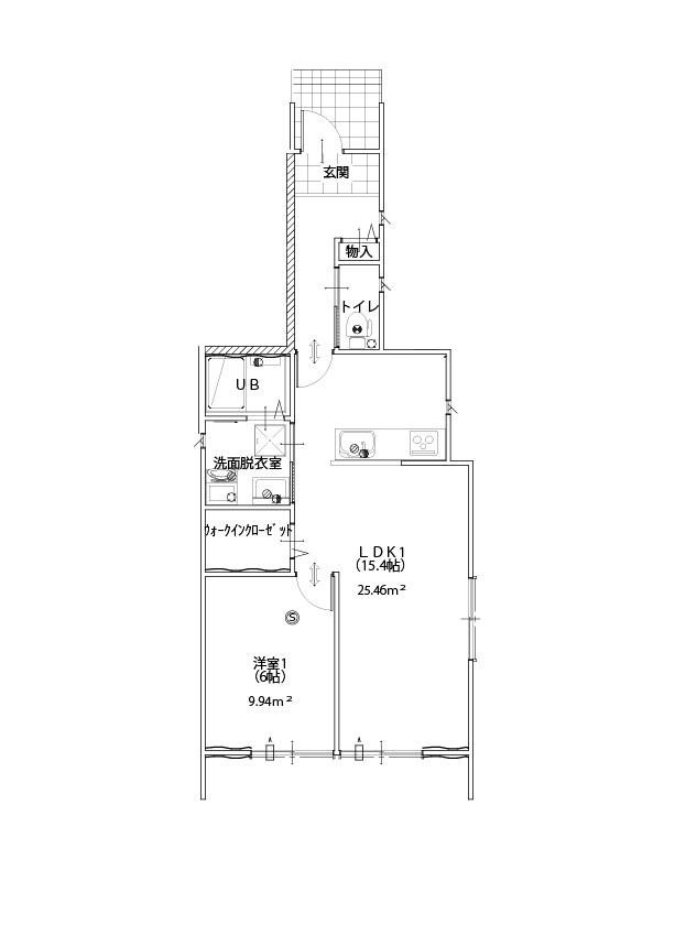 MYROOM(1LDK/1階)の間取り写真