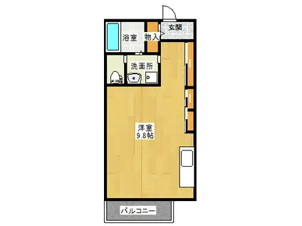 エスポワール ヴィラ(ワンルーム/1階)の間取り写真