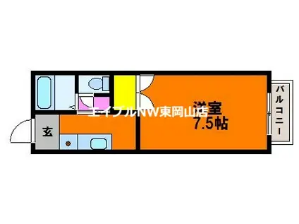 フェニックスC(1K/2階)の間取り写真