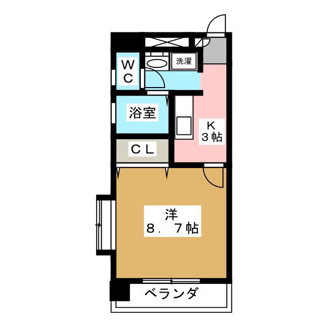 都町小川マンション(1K/5階)の間取り写真