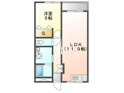 栄和第一マンション(1LDK/3階)の間取り写真