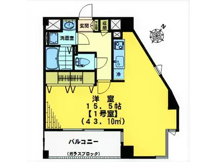 東中野エイトワンマンション(ワンルーム/2階)の間取り写真