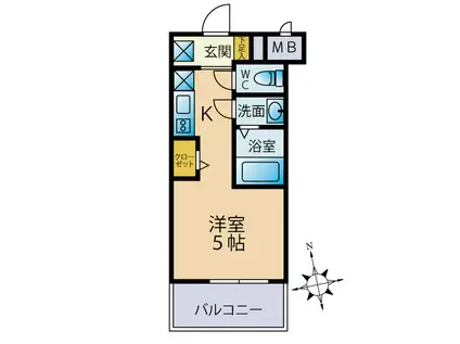 晃明ビル(ワンルーム/5階)の間取り写真