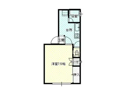 ハイツマキシマムII(1K/1階)の間取り写真