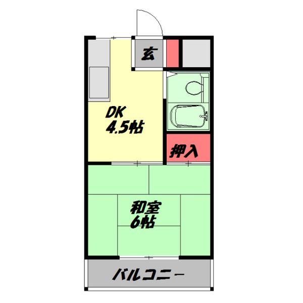 ジャルダン(1DK/3階)の間取り写真