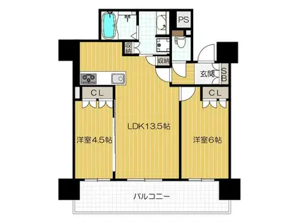 プレミスト梅田ノース(2LDK/12階)の間取り写真