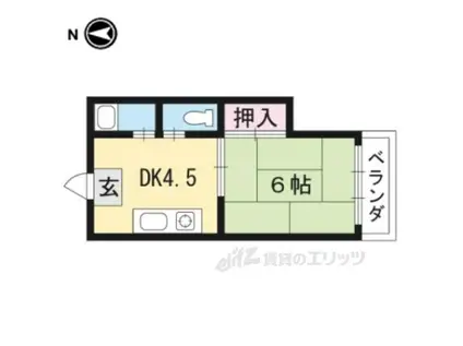 土田ハイツ(1DK/1階)の間取り写真