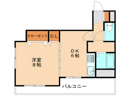 フラワーテンボス(1DK/3階)の間取り写真