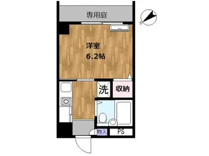 利川ハイム(1K/1階)の間取り写真