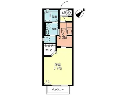 山王ハウス(1K/1階)の間取り写真