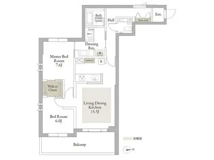 WITHPLUS三鷹(2LDK/3階)の間取り写真