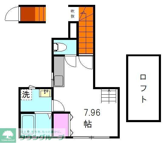 ボナールII(1SDK/2階)の間取り写真